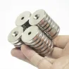 N35 - magnes neodymowy - okrągły stożkowy - 50 * 5mm - z otworem 6mmN35