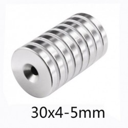 N35 - neodymium magneet - rond verzonken - 30 * 4mm - met 5mmN35