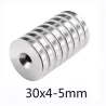 N35 - magnes neodymowy - okrągły stożkowy - 30 * 4mm - z otworem 5mmN35