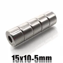 N35 - neodymium magnet - round countersunk disc - 15 * 10mm - with 5mm hole - 10 piecesN35
