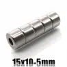 N35 - neodymium magnet - round countersunk disc - 15 * 10mm - with 5mm hole - 10 piecesN35