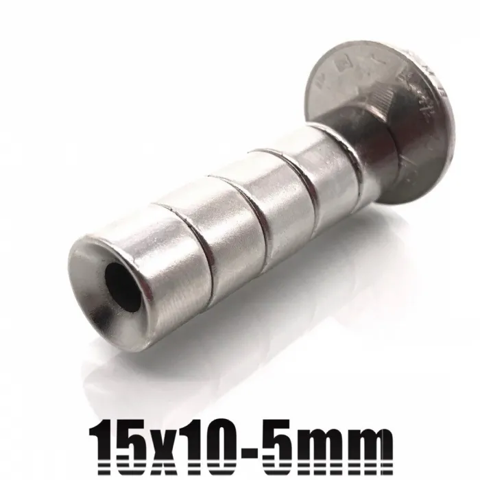 N35 - magnes neodymowy - okrągła tarcza z łbem stożkowym - 18 * 3mm - z otworem 5mmN35