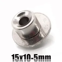 N35 - magnes neodymowy - okrągła tarcza z łbem stożkowym - 18 * 3mm - z otworem 5mmN35