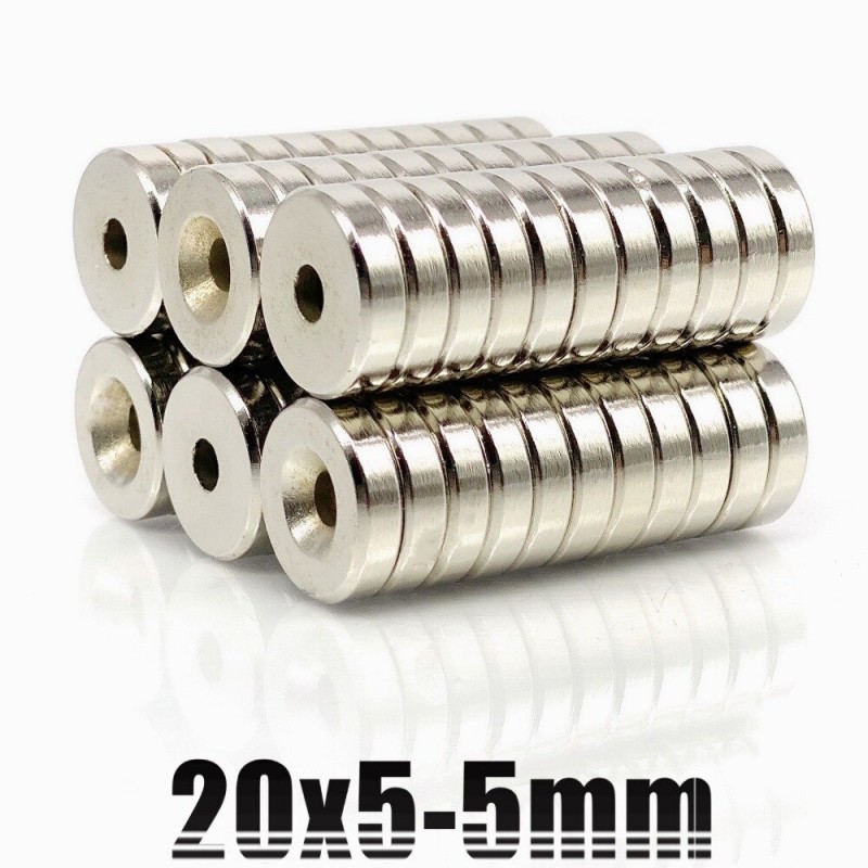 N35 - neodymium magnet - round countersunk disc - 20 * 5mm - with 5mm holeN35