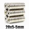 N35 - magnes neodymowy - okrągła tarcza z łbem stożkowym - 20 * 5mm - z otworem 5mmN35