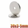 N35 - magnes neodymowy - okrągła tarcza z łbem stożkowym - 30 * 3mm - z otworem 5mmN35