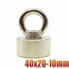 N35 - magnes neodymowy - okrągła tarcza z łbem stożkowym - 40 * 20mm - z otworem 10mmN35