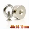 N35 - magnes neodymowy - okrągła tarcza z łbem stożkowym - 40 * 20mm - z otworem 10mmN35