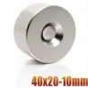 N35 - magnes neodymowy - okrągła tarcza z łbem stożkowym - 40 * 20mm - z otworem 10mmN35