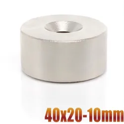 N35 - magnes neodymowy - okrągła tarcza z łbem stożkowym - 40 * 20mm - z otworem 10mmN35