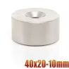 N35 - magnes neodymowy - okrągła tarcza z łbem stożkowym - 40 * 20mm - z otworem 10mmN35