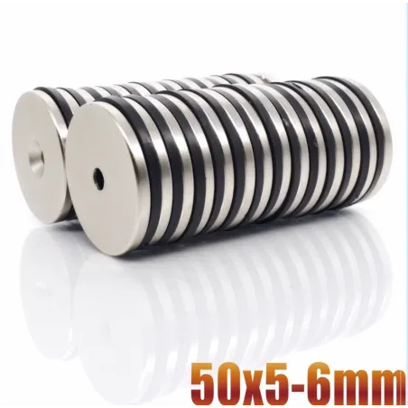 N35 - Neodym-Magnet - runde Senkscheibe - 50 * 5mm - mit 6mm Loch