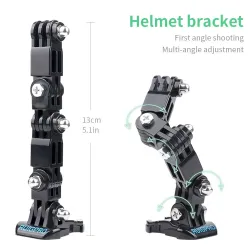 Winddichte koffer - helmbevestiging - gesp - adapter - draaiarm - voor GoPro Hero 9/8/7/6/5 BlackBescherming