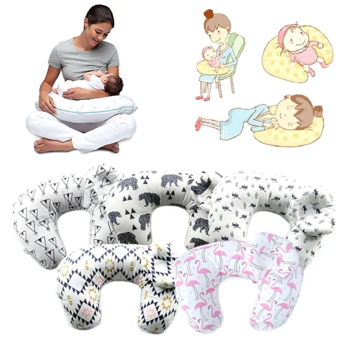 Breastfeeding pillow - with baby head protection cushion - U-shaped