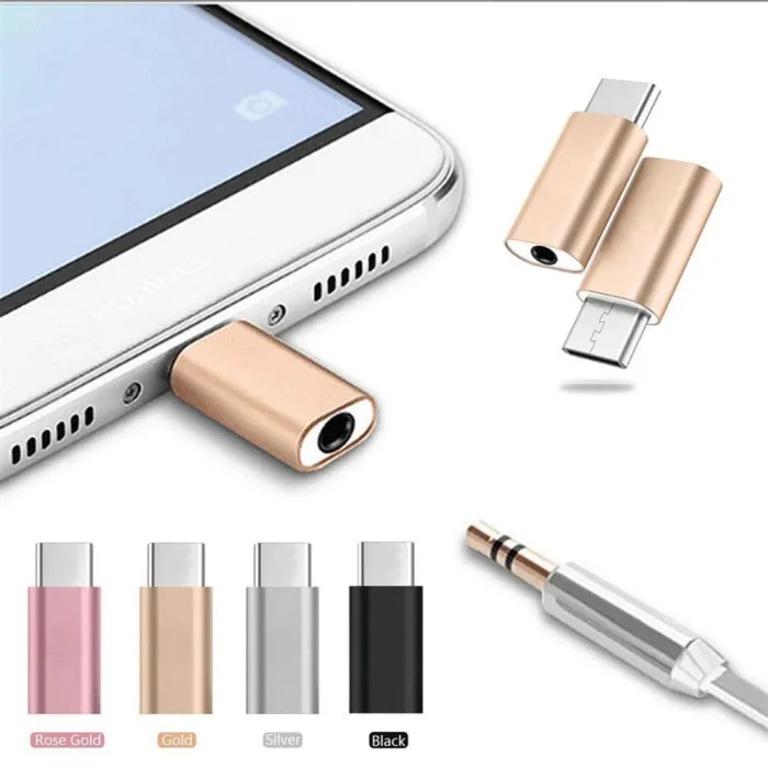 Micro USB Type-C to 3.5mm headphone jack - adapter - splitter