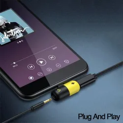 USB typu C - gniazdo 3,5 mm - ładowarka aux audio - konwerter OTG - adapter - kształt kapsułyRozgałęźniki