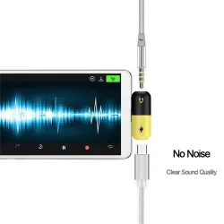 USB typu C - gniazdo 3,5 mm - ładowarka aux audio - konwerter OTG - adapter - kształt kapsułyRozgałęźniki
