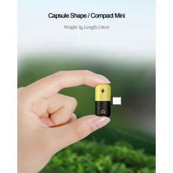 DivisorUSB type-C - 3.5mm jack - aux audio charger - OTG converter - adapter - capsule shape