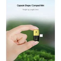 USB typu C - gniazdo 3,5 mm - ładowarka aux audio - konwerter OTG - adapter - kształt kapsułyRozgałęźniki