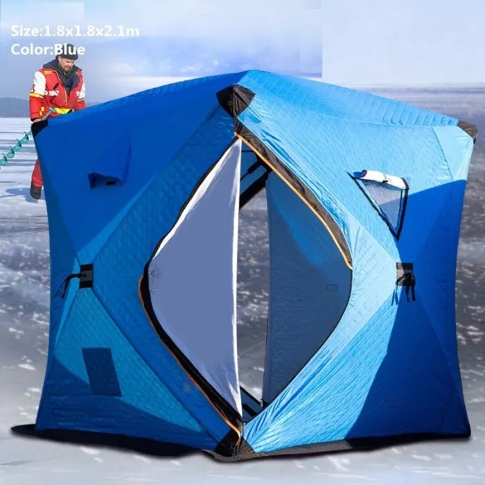 Winterwarmes Zelt - zum Eisfischen / Camping - winddicht - wasserdicht - schneesicher - viel Platz