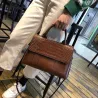 Elegante Umhängetasche - Leder - Krokodilledermuster