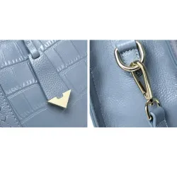 Elegante schoudertas - echt leer - steenpatroonHandtassen
