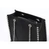 Retro schoudertas - met klinknagels / kettingriem - leerHandtassen