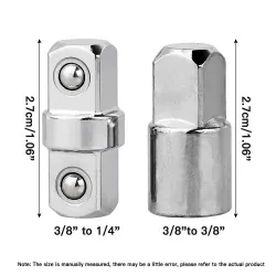 Universal förlängningsnyckel - med 2 adaptrar - 3/8"