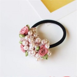 Elegante elastische haarband - met bloemen / kralenparelsHaarspelden