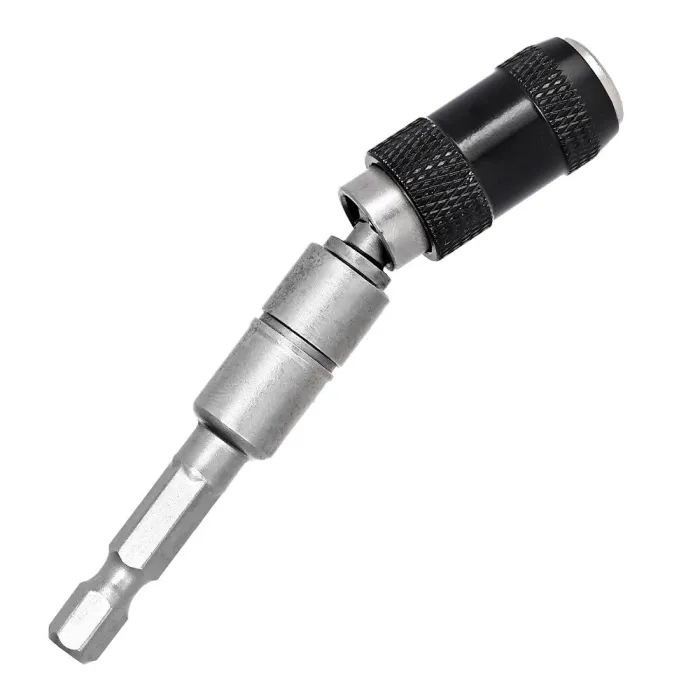 Wiertło magnetyczne - regulowane - obrotowy uchwyt końcówki - chwyt sześciokątny 1/4" - przedłużenie - adapterŚrubokręty