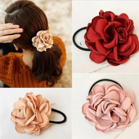 Elegante elastische haarband - met grote roosHaarspelden