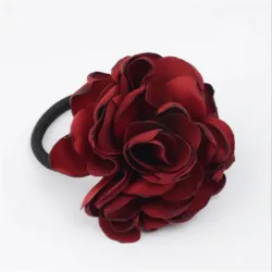 Elegante elastische haarband - met grote roosHaarspelden
