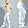 Modische Leggings - hohe Taille - seitliche Zierschnürung