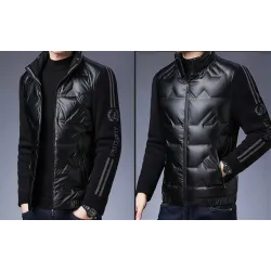 Fashionable short jacket - shiny down winter windbreaker