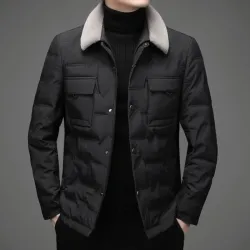 Modieus warm kort jack - donzen windjack - met afneembare bontkraagJassen