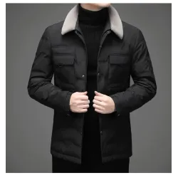 Modieus warm kort jack - donzen windjack - met afneembare bontkraagJassen