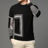 Modieuze warme herentrui - gebreide wol - geometrische printHoodies & Sweaters