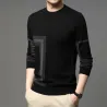 Modieuze warme herentrui - gebreide wol - geometrische printHoodies & Sweaters