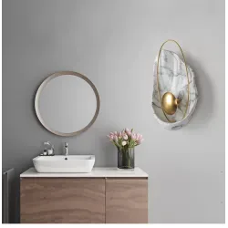 Moderne wandlamp van hars - LED - schelpvormWandlampen