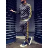 Modny dres sportowy - bluza z zamkiem / długie spodnie - dopasowany krój - druk 3DSpodni