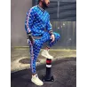 Fashionable sports tracksuit - sweatshirt with a zipper / long pants - slim fit - 3D printing