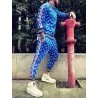 Modny dres sportowy - bluza z zamkiem / długie spodnie - dopasowany krój - druk 3DSpodni