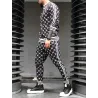 Modischer Sport-Trainingsanzug - Sweatshirt mit Reißverschluss / lange Hose - Slim Fit - 3D-Druck