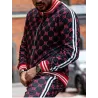 Modny dres sportowy - bluza z zamkiem / długie spodnie - dopasowany krój - druk 3DSpodni