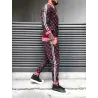 Fashionable sports tracksuit - sweatshirt with a zipper / long pants - slim fit - 3D printing