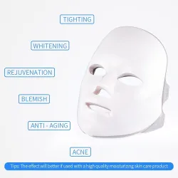 Beauty-Gesichtsmaske - 7 Farben LED - Hautverjüngung - Anti-Akne - Bleaching - Anti-Falten - Phototherapie