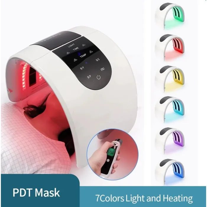PDT LED face mask - light therapy - skin tightening / rejuvenation / dark spots remover - 7 colors