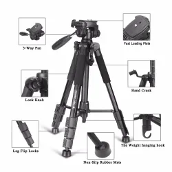 Z666 - professionelles Aluminium-Kamerastativ - tragbar - mit Schwenkkopf - für Canon DSLR-Kamera