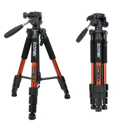 Z666 - professioneel aluminium camerastatief - draagbaar - met Pan head - voor Canon DSLR cameraStatieven en standaarden