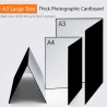 Thick photographic cardboard - collapsible - white / black / silver reflective paper - A3 / A4